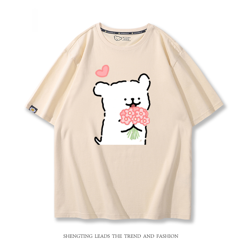 線條小狗 2024親子情侶男女同款 T恤