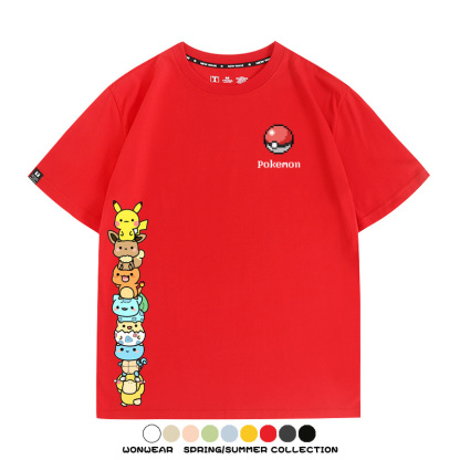 精靈寶可夢像素可愛 親子情侶裝寬鬆短袖T