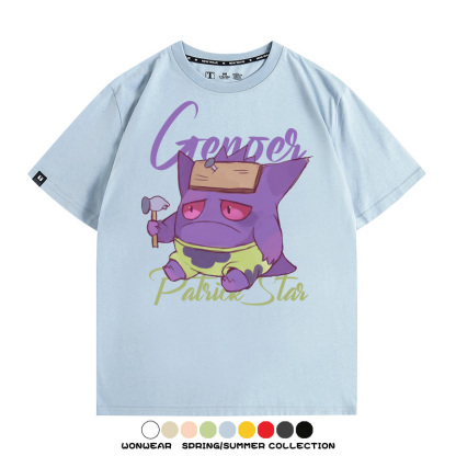 派大星耿鬼寶可夢聯名 親子情侶裝寬鬆短袖T