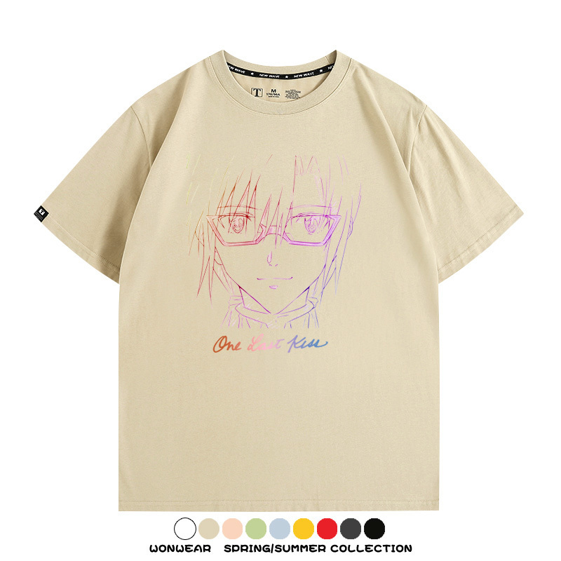 EVA新世紀福音戰士One Last Kiss專輯周邊短袖夏季純棉短袖T-shirt