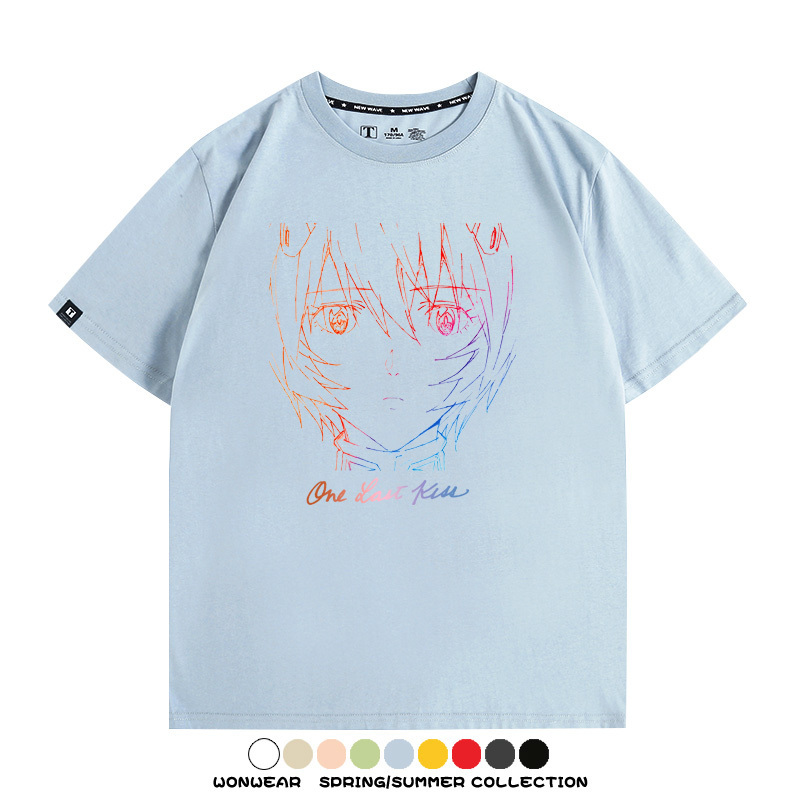 EVA新世紀福音戰士One Last Kiss專輯周邊短袖夏季純棉短袖T-shirt