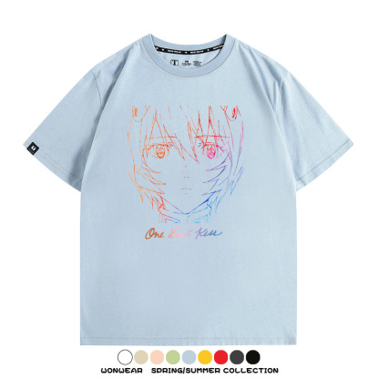 EVA新世紀福音戰士One Last Kiss專輯周邊短袖夏季純棉短袖T-shirt