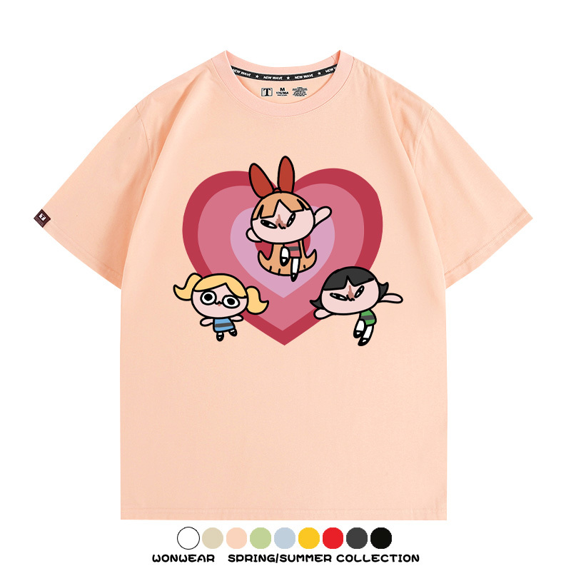 飛天小女警Q版經典動畫聯名 親子情侶裝寬鬆短袖T