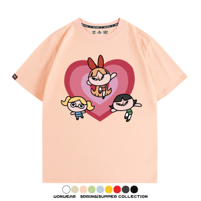 飛天小女警Q版經典動畫聯名 親子情侶裝寬鬆短袖T