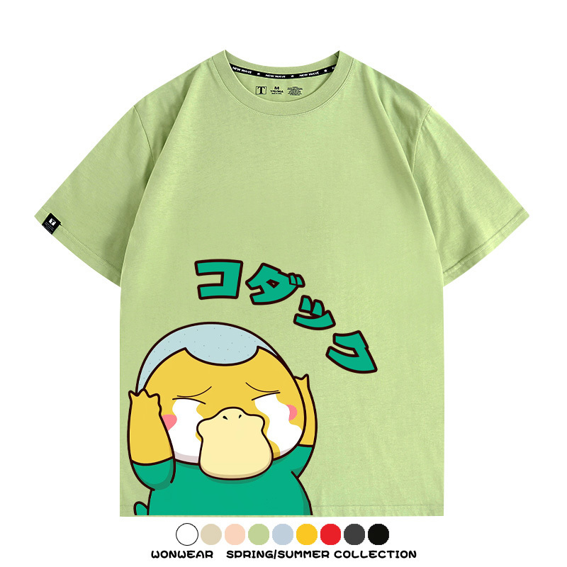 可達鴨cos蠟筆小新純棉t恤衫聯名卡通情侶裝周邊休閑短袖上衣服男