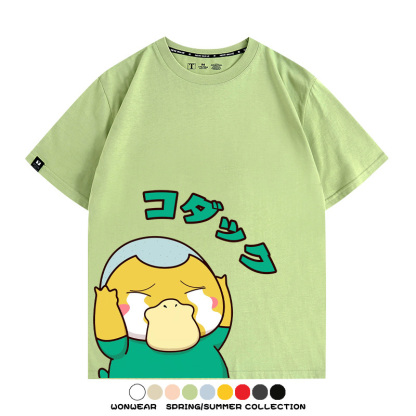 可達鴨cos蠟筆小新純棉t恤衫聯名卡通情侶裝周邊休閑短袖上衣服男