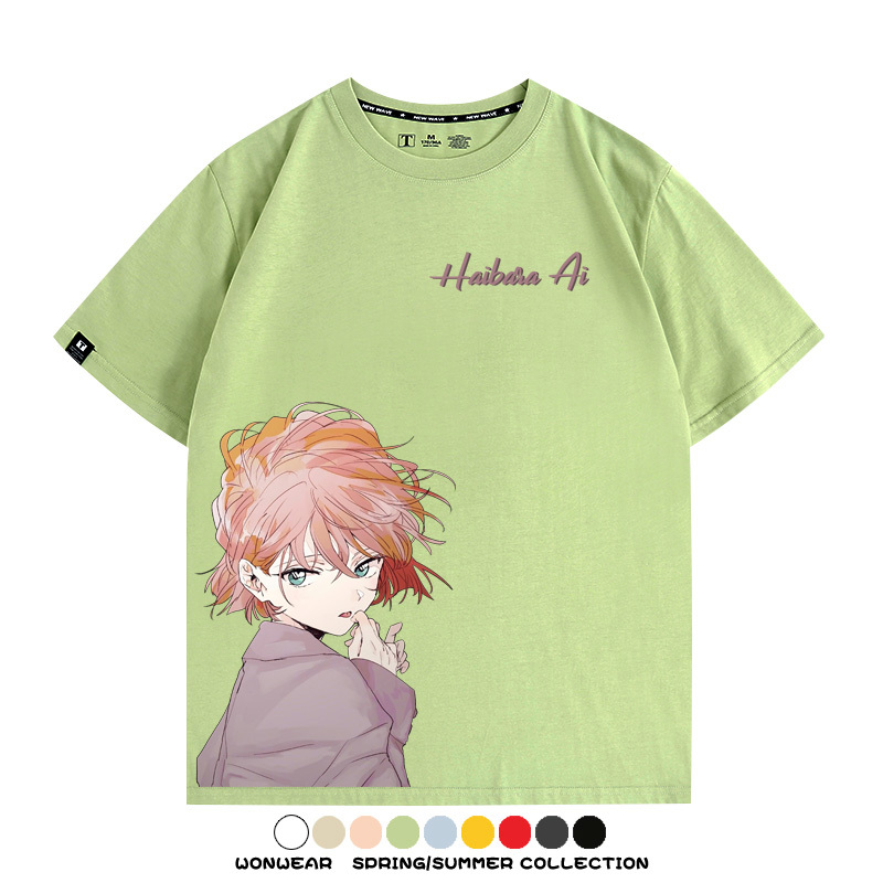名偵探柯南灰原哀小蘭潮牌情侶原畫聯動周邊短袖夏季純棉T恤寬鬆