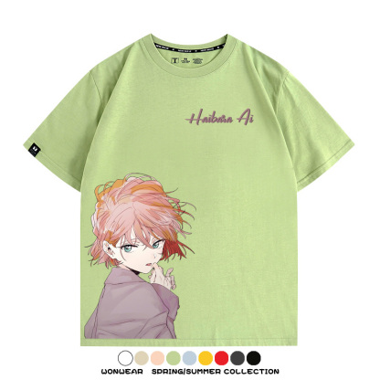 名偵探柯南灰原哀小蘭潮牌情侶原畫聯動周邊短袖夏季純棉T恤寬鬆