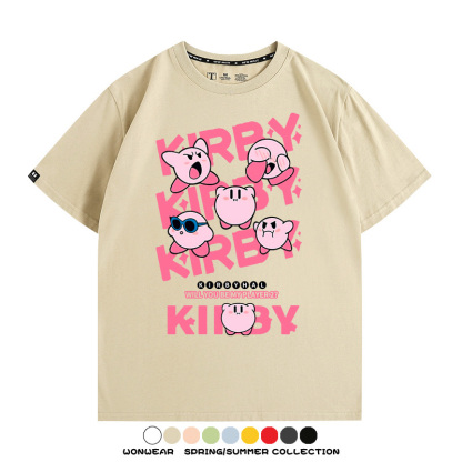 星之卡比任天堂遊戲周邊 親子情侶裝寬鬆短袖T