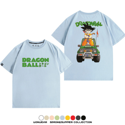 七龍珠日系動漫聯動機車鈴木悟空潮牌周邊短袖純棉寬鬆夏季男T恤