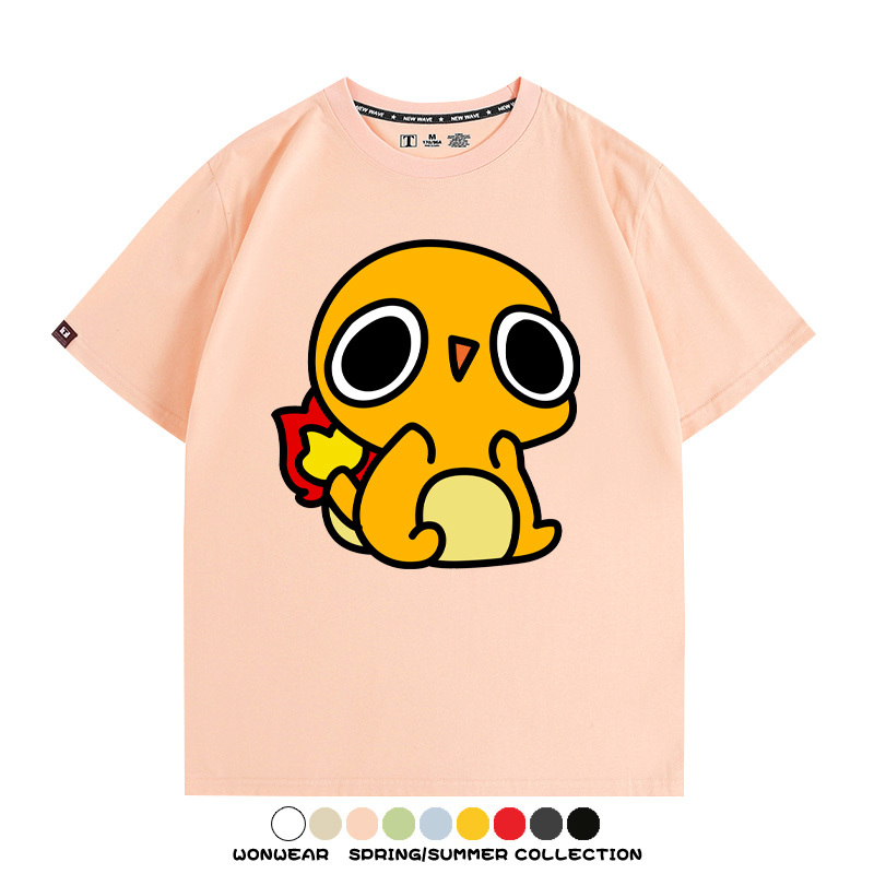 精靈寶可夢小火龍傑尼龜 親子情侶裝寬鬆短袖T