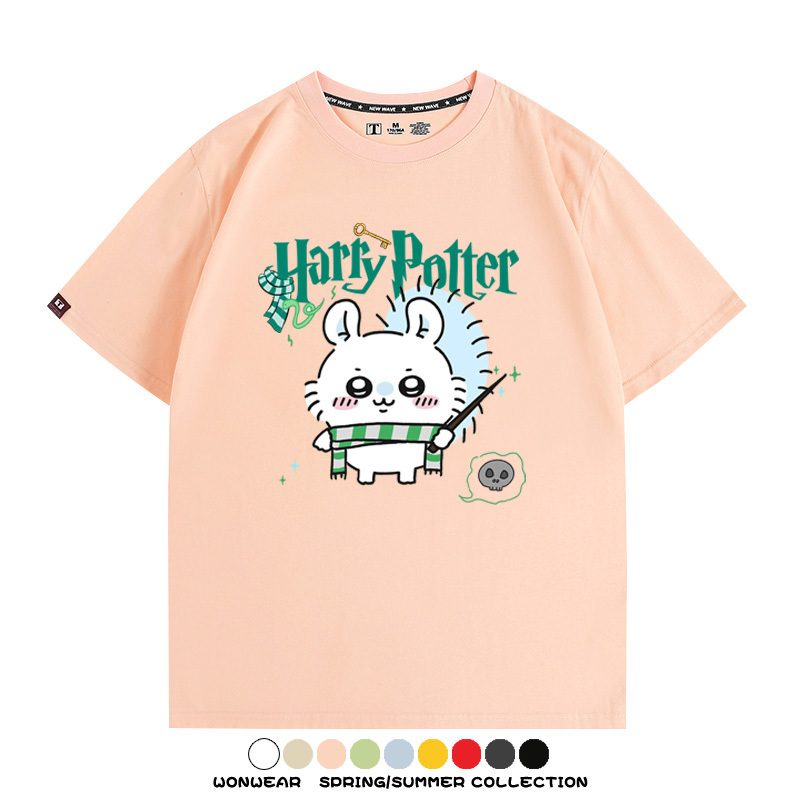 Chiikawa聯動哈利波特 親子情侶裝寬鬆短袖T