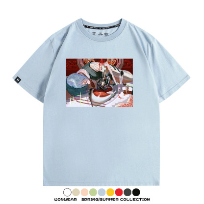 新世紀福音戰士EVA藝術插畫潮牌印花T恤夏季男潮純棉短袖寬鬆上衣