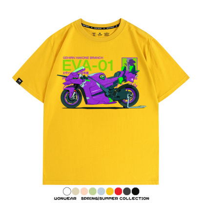 EVA初號機摩托車聯名 親子情侶裝寬鬆短袖T