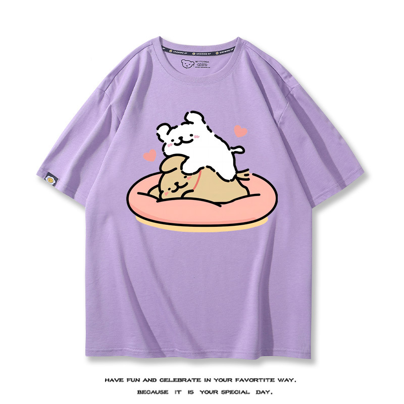 線條小狗 2024親子情侶男女同款 T恤