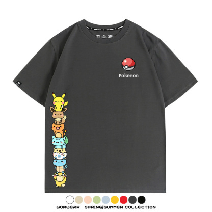 精靈寶可夢像素可愛 親子情侶裝寬鬆短袖T