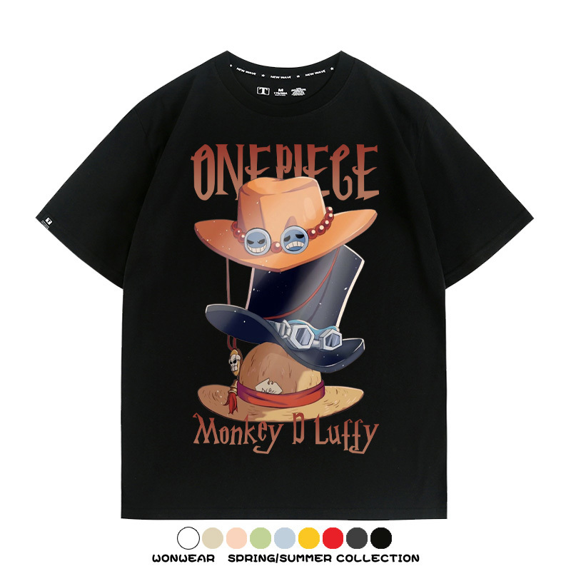 航海王路飛薩博艾斯聯名 親子情侶裝寬鬆短袖T