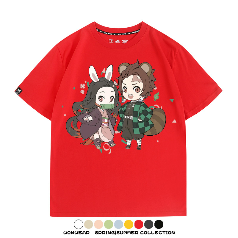 鬼滅之刃動漫周邊聯名  親子情侶裝寬鬆短袖T