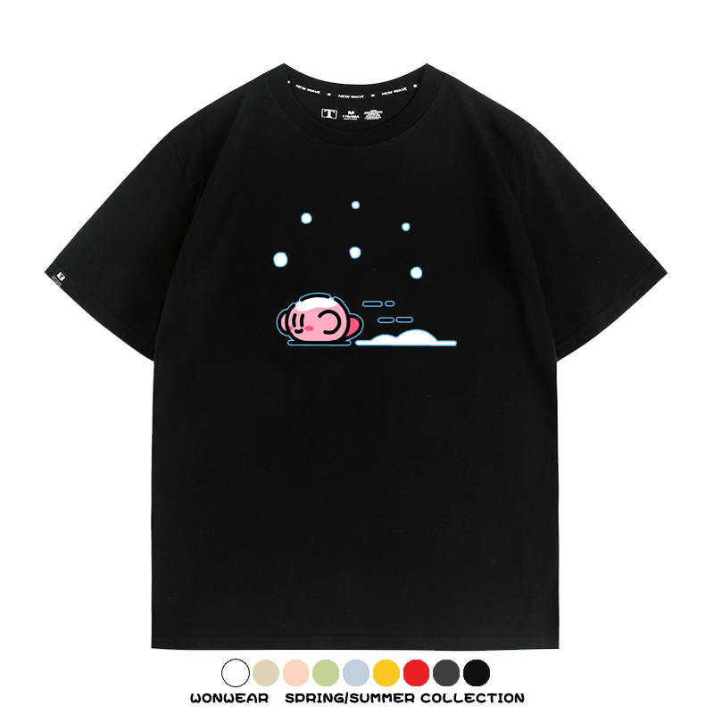 星之卡比遊戲 親子情侶裝寬鬆短袖T