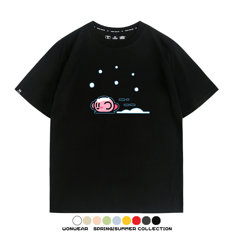 星之卡比遊戲 親子情侶裝寬鬆短袖T