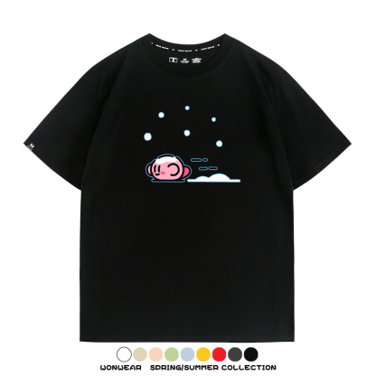 星之卡比遊戲 親子情侶裝寬鬆短袖T