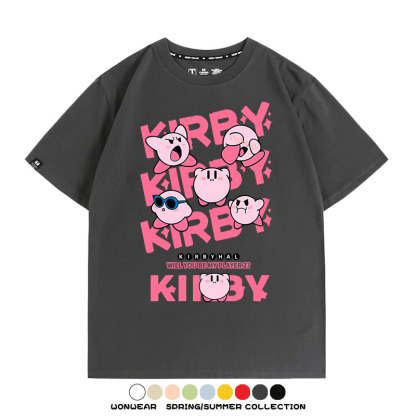 星之卡比任天堂遊戲周邊 親子情侶裝寬鬆短袖T