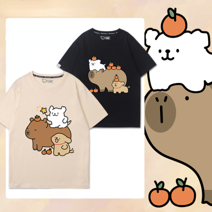 卡皮巴拉 2024親子情侶男女同款 T恤