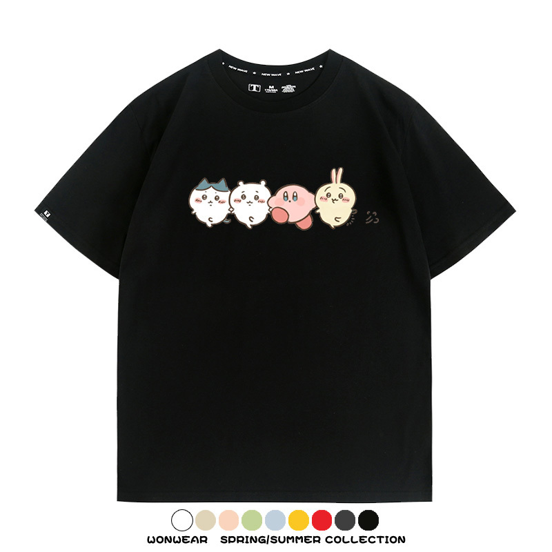 Chiikawa吉伊卡哇卡通烏薩奇COS星之卡比聯動短袖純棉T恤夏季寬鬆