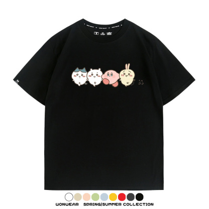 Chiikawa吉伊卡哇卡通烏薩奇COS星之卡比聯動短袖純棉T恤夏季寬鬆