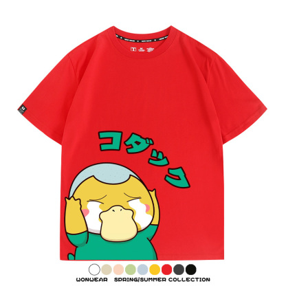 可達鴨cos蠟筆小新純棉t恤衫聯名卡通情侶裝周邊休閑短袖上衣服男