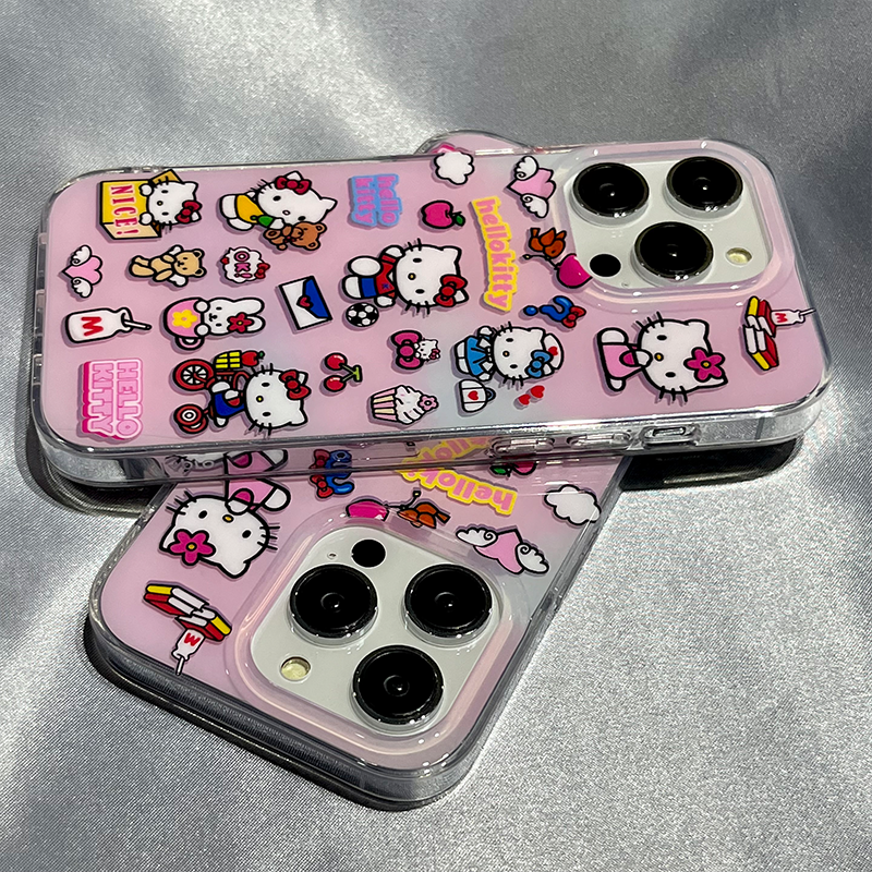 蘋果 系列凱蒂貓雙層全包防摔軟殼