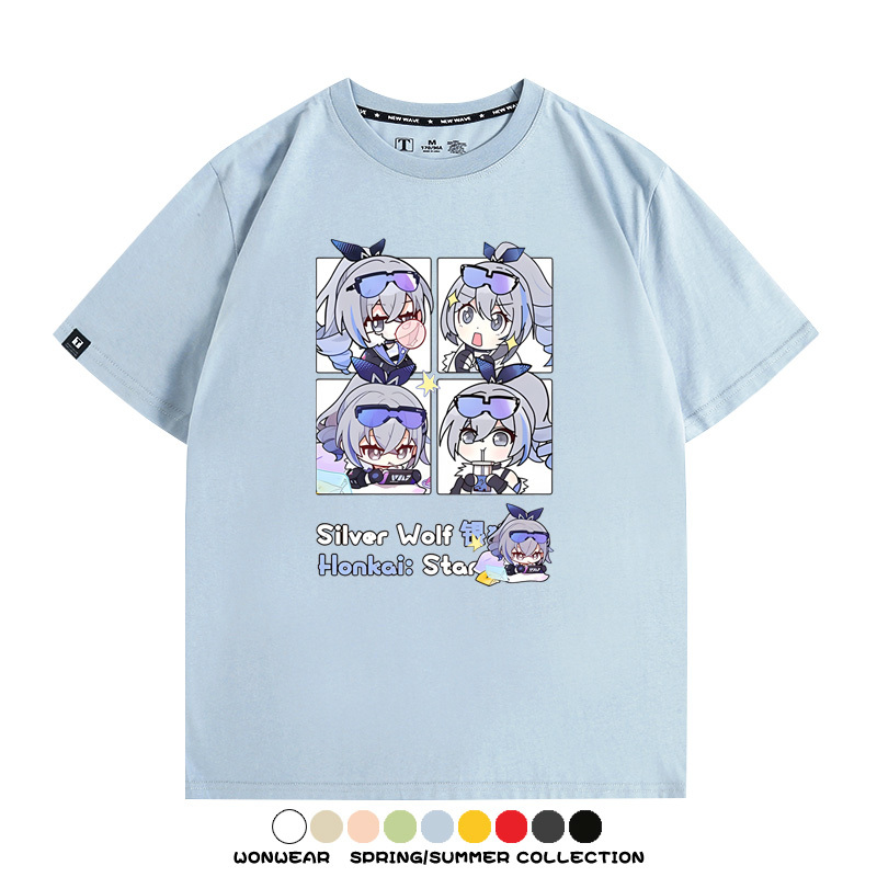 崩壞:星穹鐵道銀狼小姐 親子情侶寬鬆短袖T