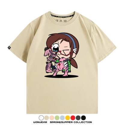 Q版福音戰士聯名 親子情侶裝寬鬆短袖T
