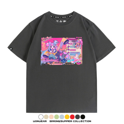 寶可夢歌姬美洛耶塔聯動MIKU初音未來周邊短袖T恤衫夏季純棉上衣寬鬆