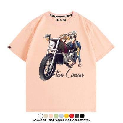 名偵探柯南灰原哀聯名機車 親子情侶裝寬鬆短袖T