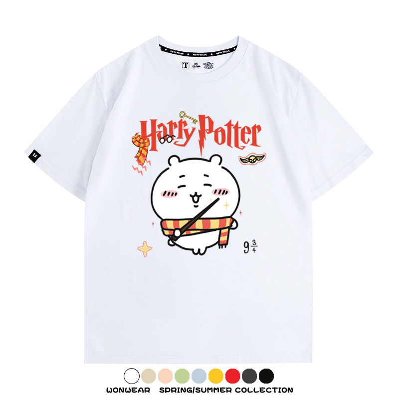 Chiikawa聯動哈利波特 親子情侶裝寬鬆短袖T