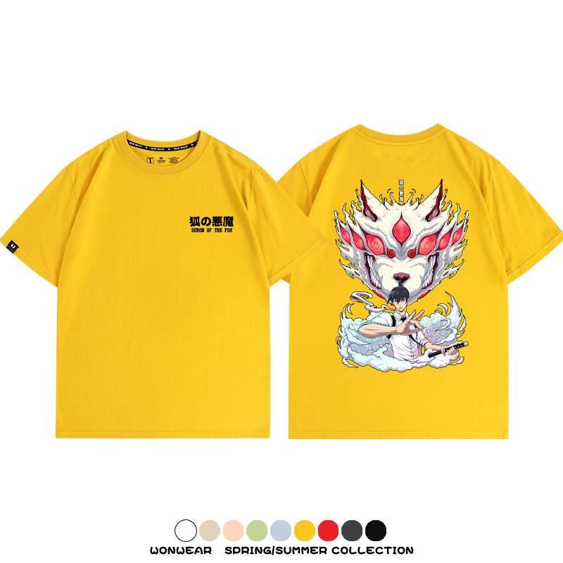 鏈鋸人早川秋狐之惡魔聯名 親子情侶裝寬鬆短袖T
