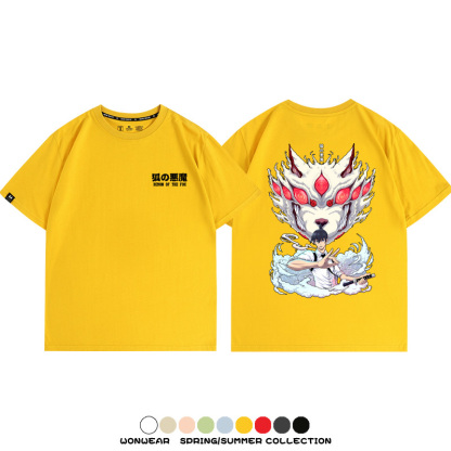 鏈鋸人早川秋狐之惡魔聯名 親子情侶裝寬鬆短袖T