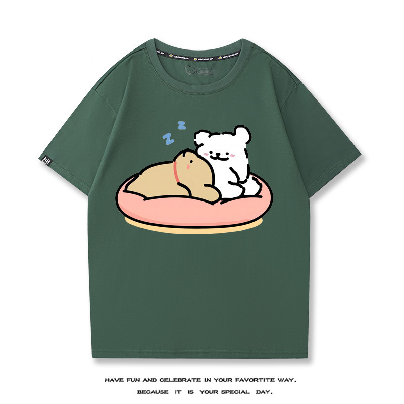 線條小狗 2024親子情侶男女同款 T恤