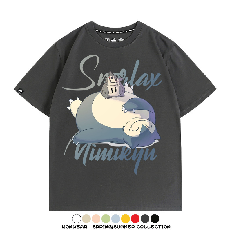 卡比獸謎擬丘寶可夢聯名 親子情侶裝寬鬆短袖T