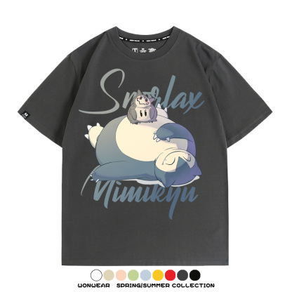 卡比獸謎擬丘寶可夢聯名 親子情侶裝寬鬆短袖T