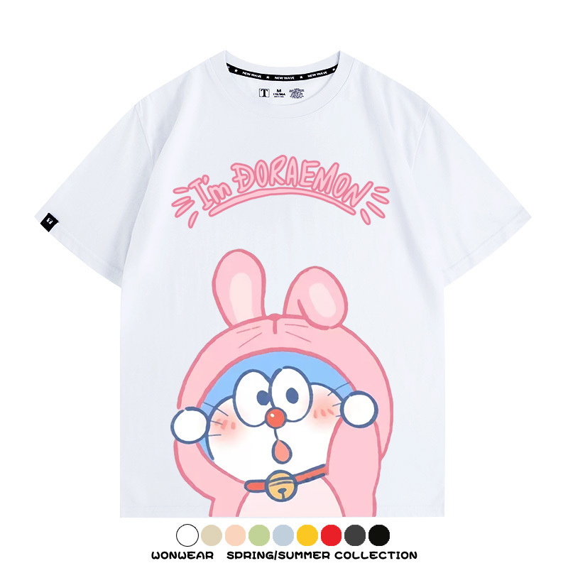 哆啦A夢小兔子聯名 親子情侶裝寬鬆短袖T
