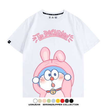 哆啦A夢小兔子聯名 親子情侶裝寬鬆短袖T