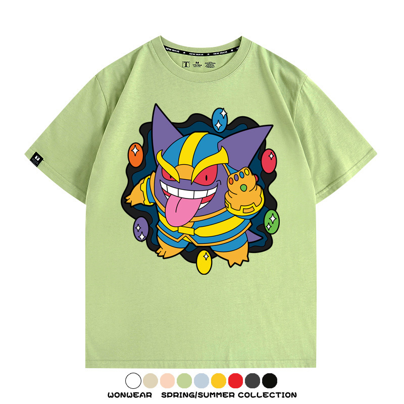 耿鬼斯寶可夢滅霸聯名 親子情侶裝寬鬆短袖T