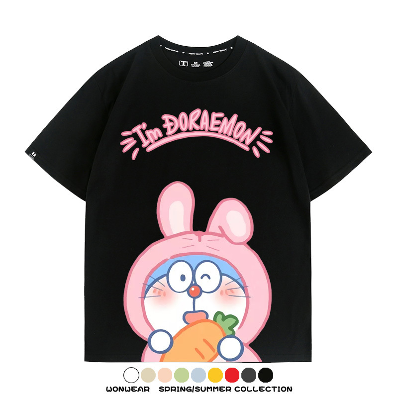 哆啦A夢小兔子聯名 親子情侶裝寬鬆短袖T