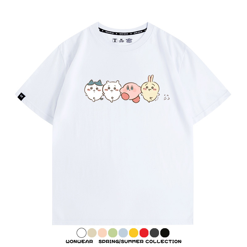 Chiikawa吉伊卡哇卡通烏薩奇COS星之卡比聯動短袖純棉T恤夏季寬鬆