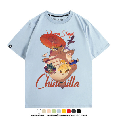 宮崎駿龍貓x鬼滅之刃動漫周邊短袖T恤