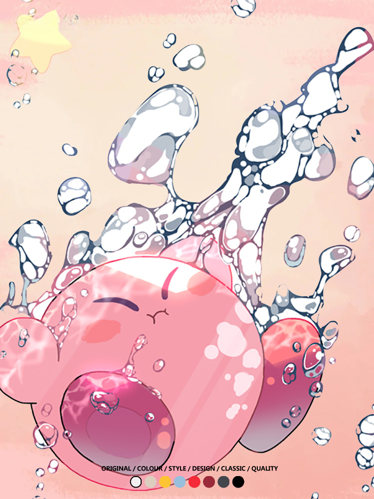 星之卡比任天堂周邊粉色惡魔可愛卡通T恤衫夏季男潮純棉短袖上衣