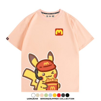 寶可夢聯動麥當勞 親子情侶裝寬鬆短袖T