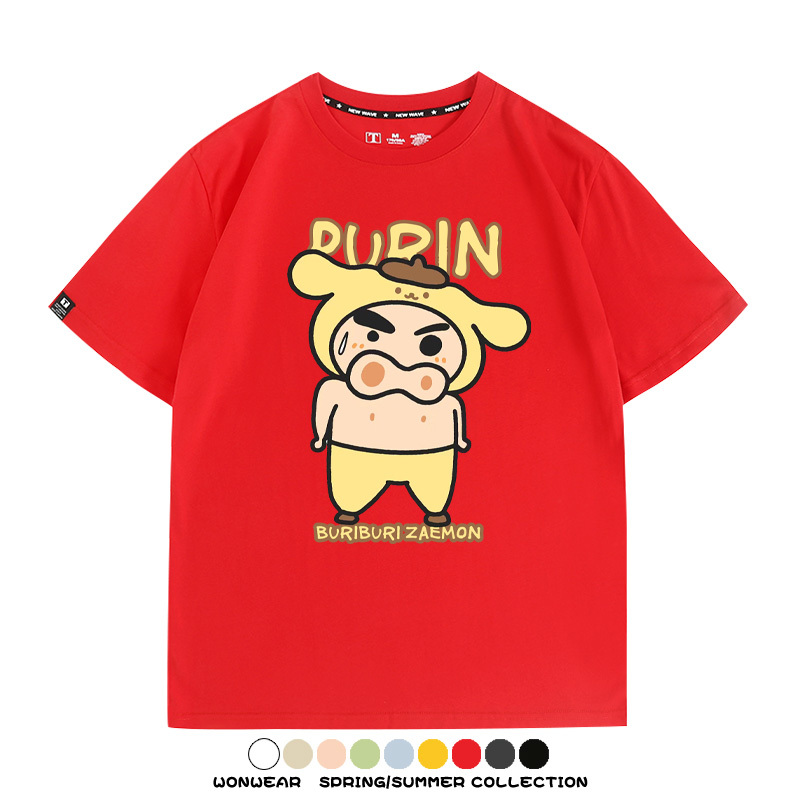 三麗鷗x蠟筆小新肥嘟嘟左衛門 親子情侶寬鬆短袖T